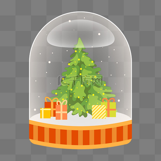 冬天圣诞圣诞节圣诞树水晶球礼物图片
