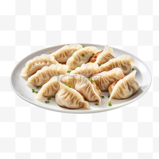 饺子食物质感元素立体免扣图案图片