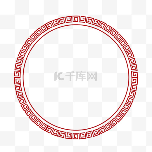 中式花纹圆形边框中国风装饰元素图片