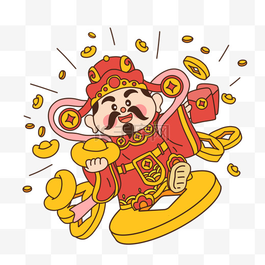 新年恭喜发财创意财神免抠图片图片