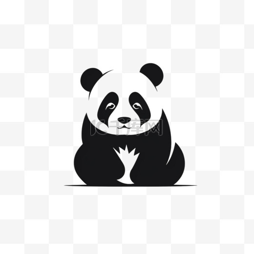 质感线条熊猫元素立体免抠图案图片