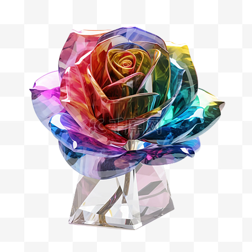 玫瑰彩虹花朵图片