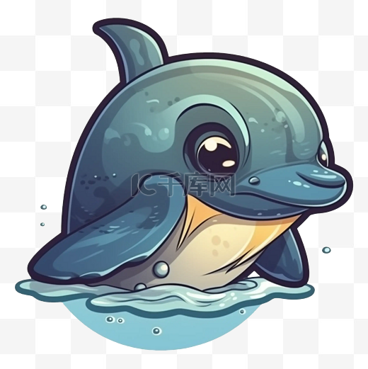 海洋日海豚浮出海面图案图片