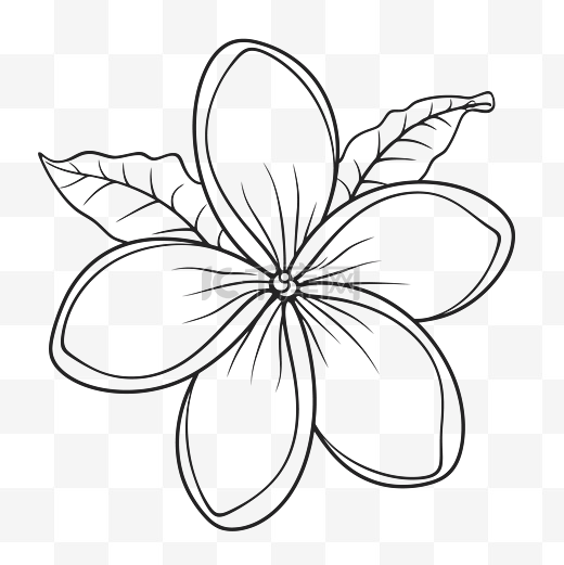 在白色背景轮廓草图上画一朵花 向量图片
