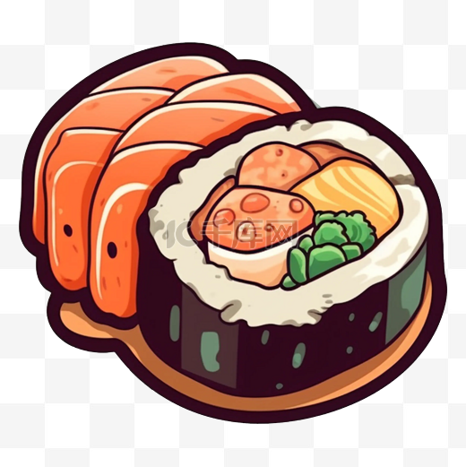 食物寿司三文鱼块图案图片