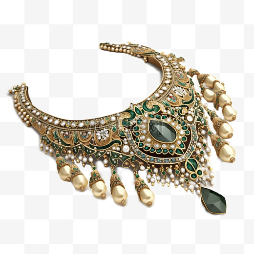 珠宝首饰绿宝石项链图片