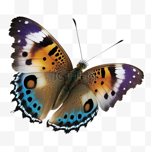 蝴蝶昆虫彩色透明图片