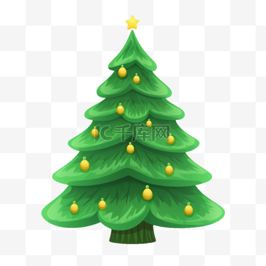 圣诞节黄色绿色物品卡通图片