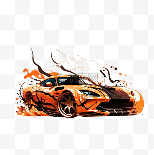 汽车橙色极速图片