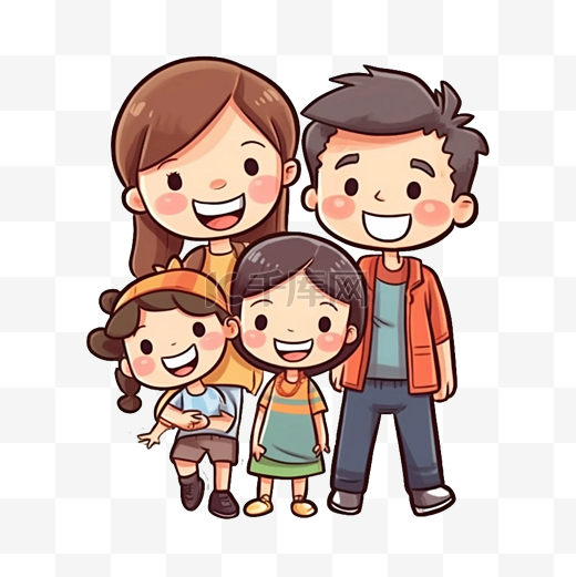 家庭日温馨卡通插画图片