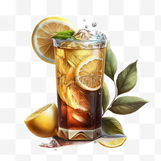 夏日冷饮柠檬茶实物图图片