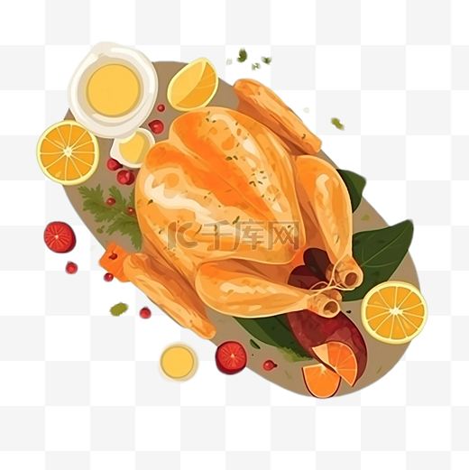感恩节烤鸡柠檬图片