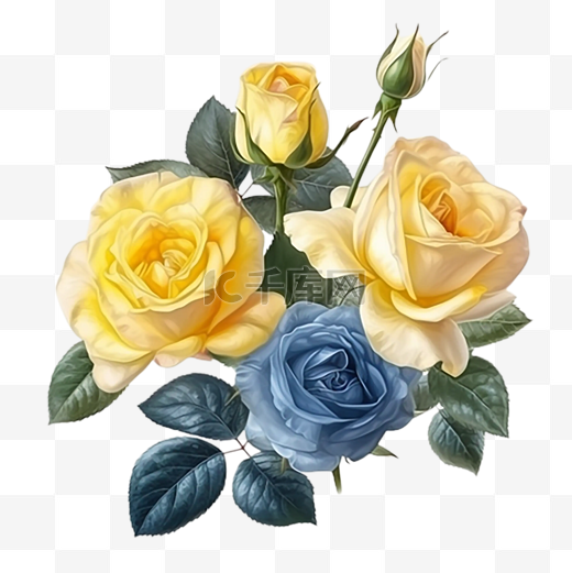 玫瑰黄色花束图片