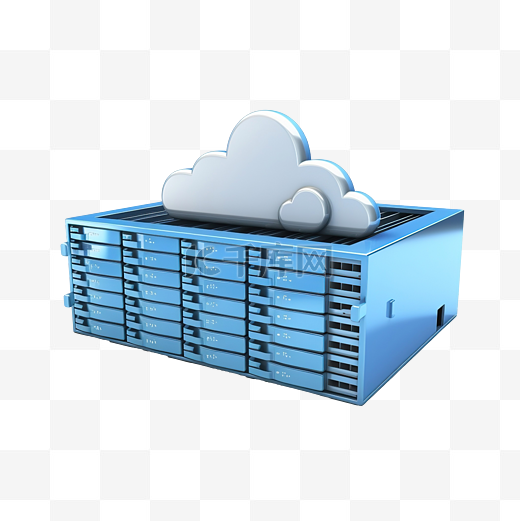 服务器云存储的 3d 插图图片
