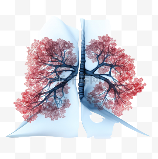 肺的 3d 插图图片