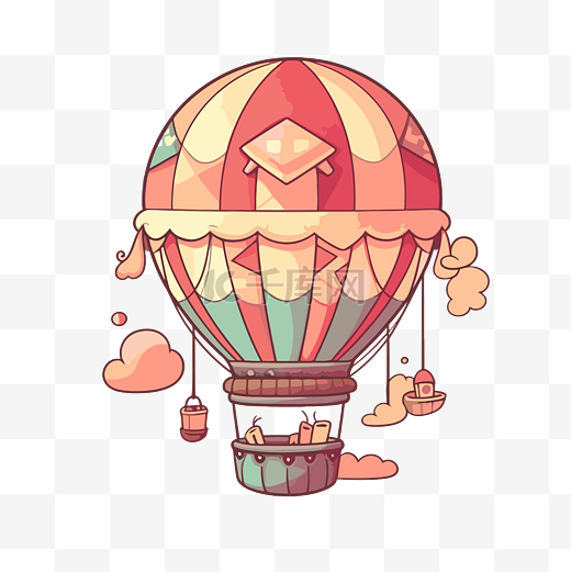 可愛的熱氣球 向量图片