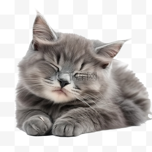 可爱的灰猫睡觉图片