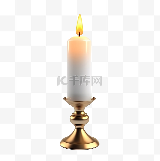 烛台上燃烧的蜡烛图片