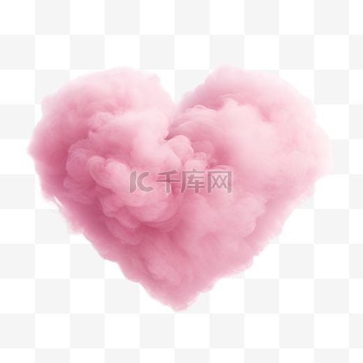粉红色的云心情人节云蓬松的云孤立软蓬松的心形烟雾是粉红色的图片