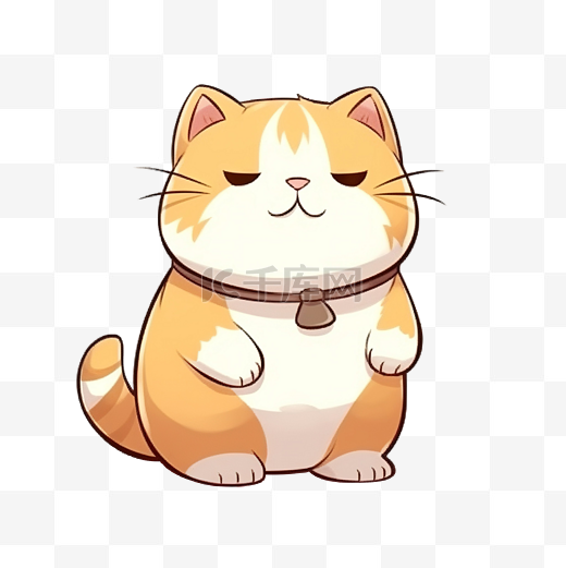 可爱的胖乎乎的猫咪卡通元素图片