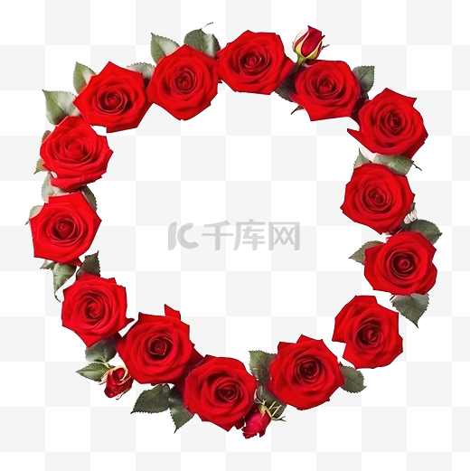 美丽多彩的红玫瑰花框图片