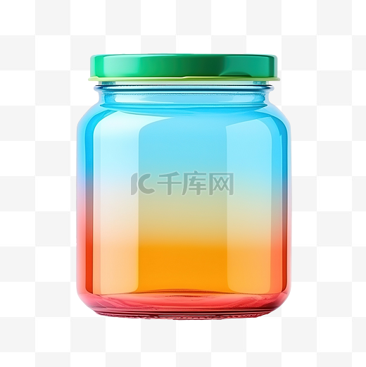 彩色塑料罐与样机剪切路径隔离图片