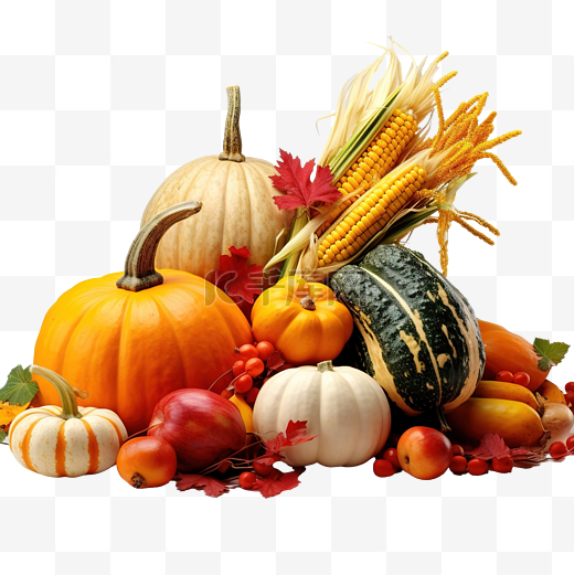 秋季作文感恩节概念静物与水果南瓜蔬菜图片