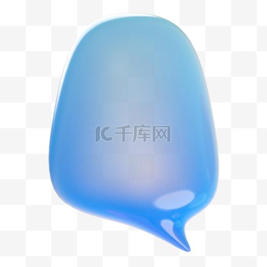 对话框气泡3d渲染蓝色质感图片