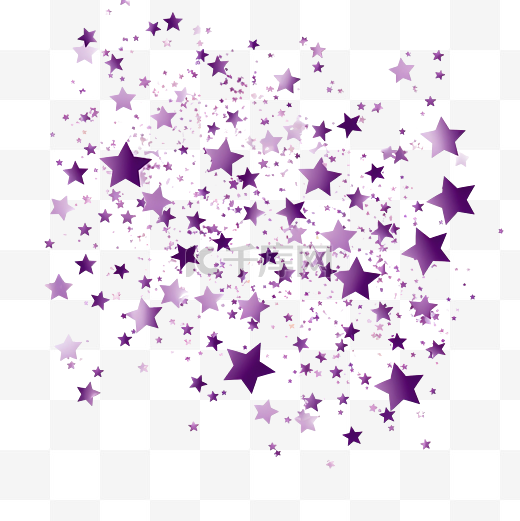 紫罗兰色星星五彩纸屑紫色星星闪闪发光的装饰剪纸PNG文件图片
