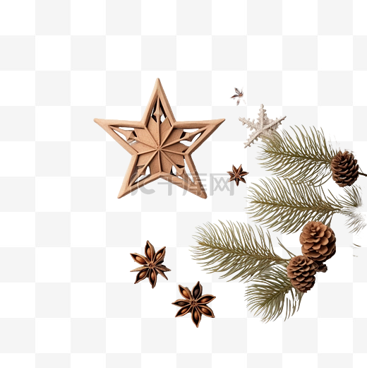 圣诞作文与圣诞树的星星和树枝图片