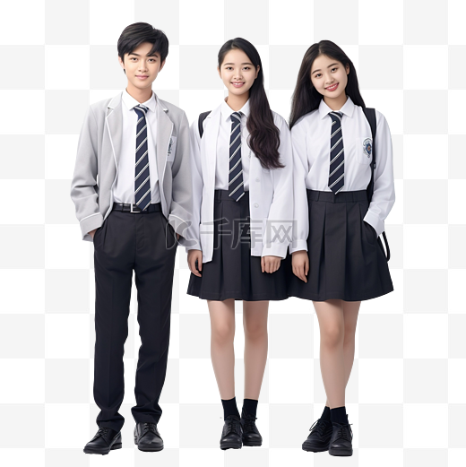 学校学生穿高中制服图片