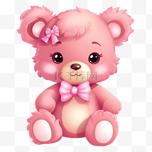 粉色小熊 可爱 可爱 PNG图片