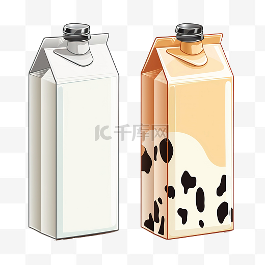 牛奶和果汁纸板剪贴画图片