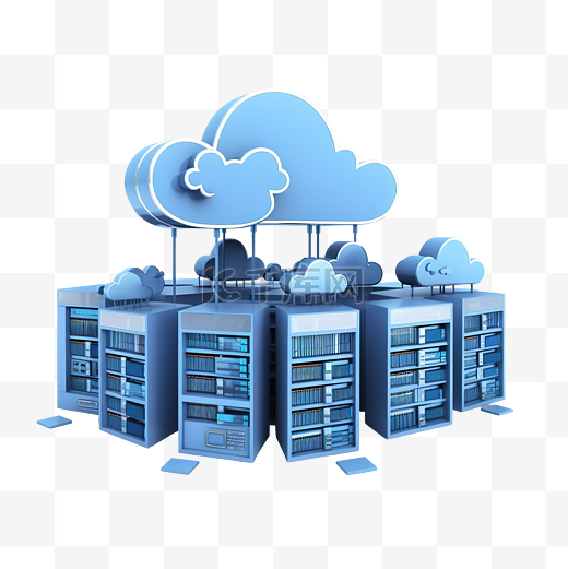 云计算技术云数据中心与托管服务器云服务3D渲染网络和数据库云存储3D渲染插图图片