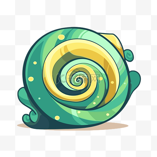 卡通蜗牛与卡通风格的彩色蜗牛壳 向量图片