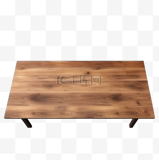 木桌木桌顶部前视图 3d 渲染隔离图片