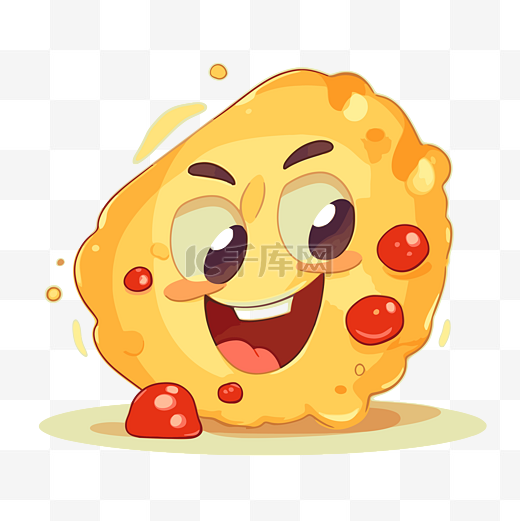 胆固醇剪贴画可爱的奶酪角色以快乐的心情卡通显示 向量图片