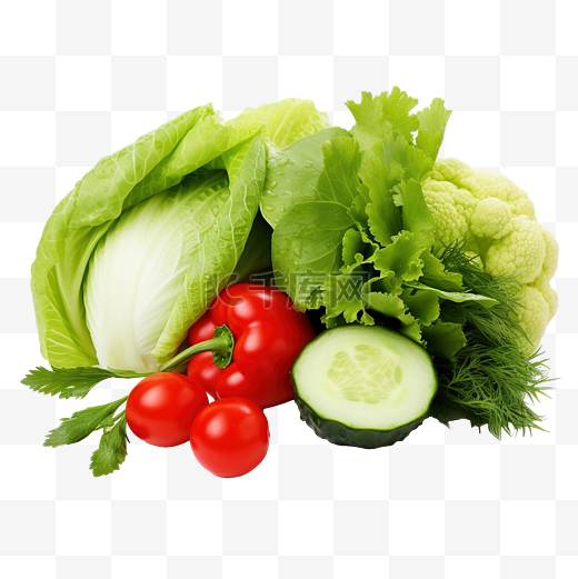 各种新鲜有机沙拉蔬菜组图片