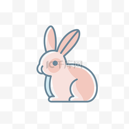 卡通兔子或兔子图标矢量图图片