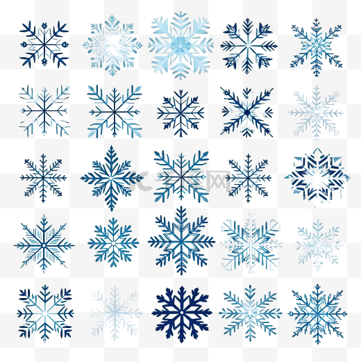 大套雪花冬季圣诞节设计矢量元素图片