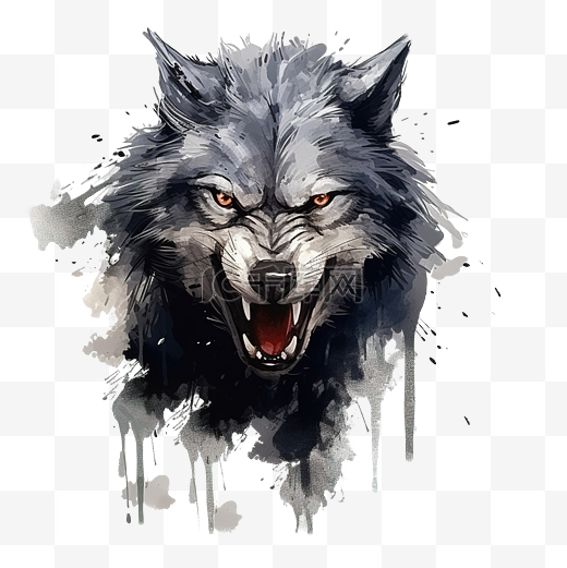愤怒的狼有划痕图片