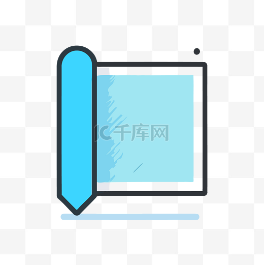 Word 窗口的图标，用铅笔草图说明蓝色框 向量图片