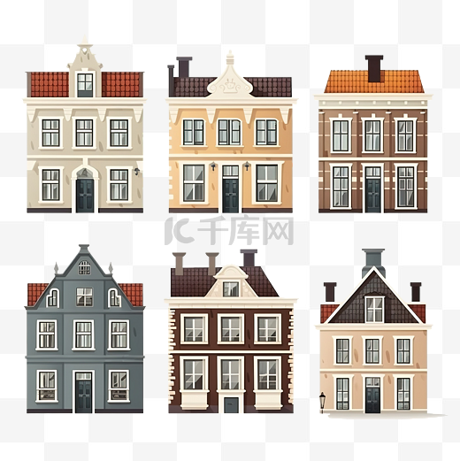 欧洲老房子 斯堪的纳维亚风格荷兰住宅中欧洲老建筑的外墙图片