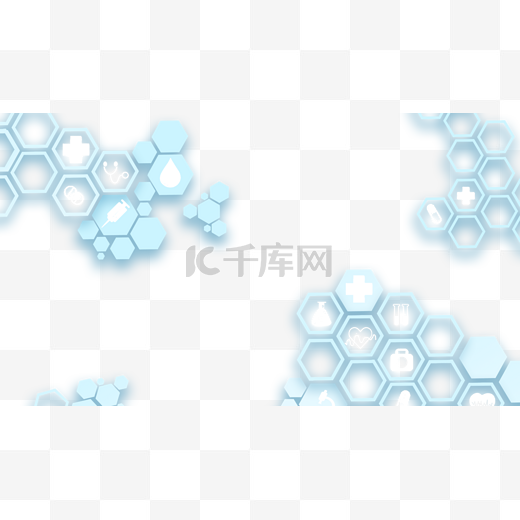 医学背景与六角形形状边框横图医学专业图片