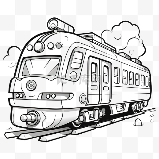 车站电动火车卡通涂鸦卡哇伊动漫着色页可爱插图绘图剪辑艺术人物赤壁漫画漫画图片