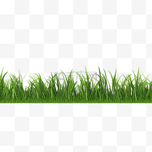 明亮的绿色草边框隔离 3D 渲染插图图片
