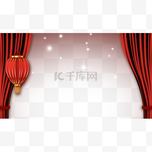 中国风灯笼帘幕红色新年帷幕图片
