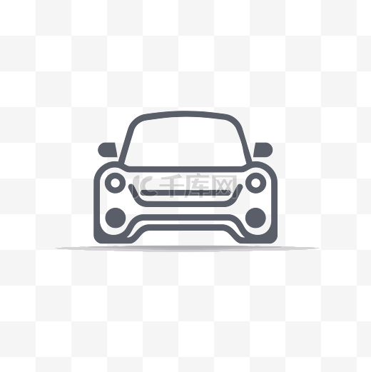 灰色白色背景上的汽车图标 向量图片