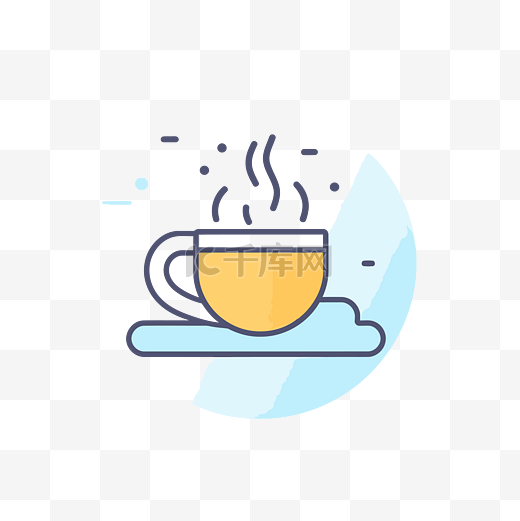 咖啡和热茶线性插图 向量图片