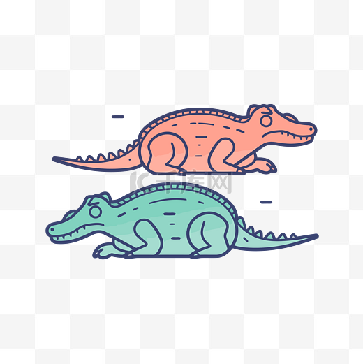 鳄鱼平面矢量插画风格图片